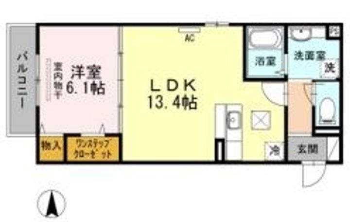 岡山県倉敷市福田町福田(アパート)の賃貸物件の間取り