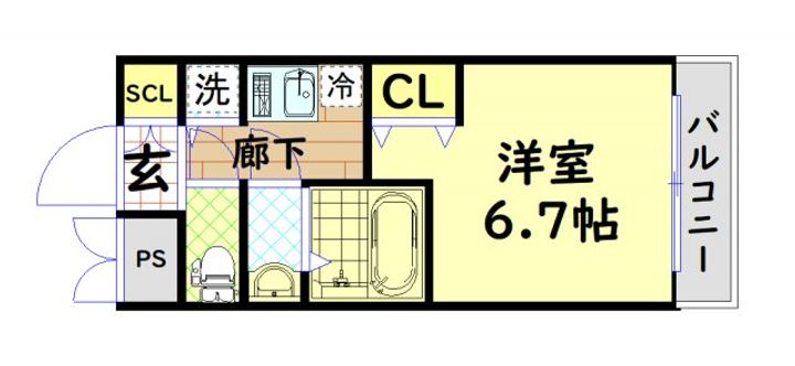 アドバンス難波西アクアの間取り
