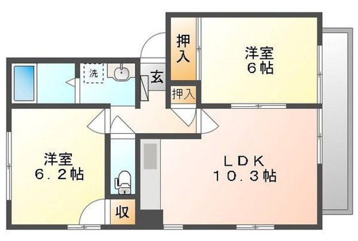 フォブールはまなすI・II・IIIの間取り