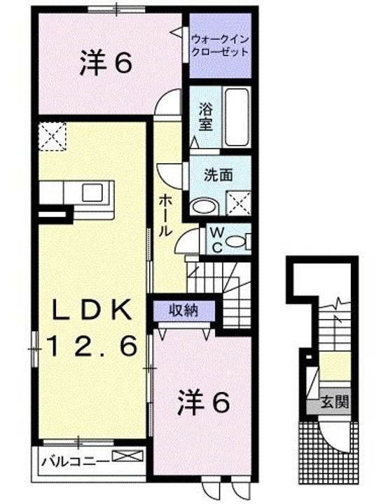 栃木県足利市五十部町(アパート)の賃貸物件の間取り