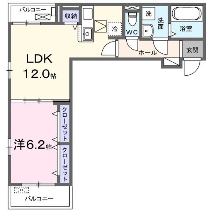 大阪府羽曳野市古市2(アパート)の賃貸物件の間取り