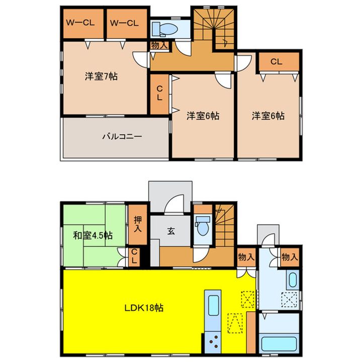 静岡県掛川市葵町(一戸建)の賃貸物件の間取り