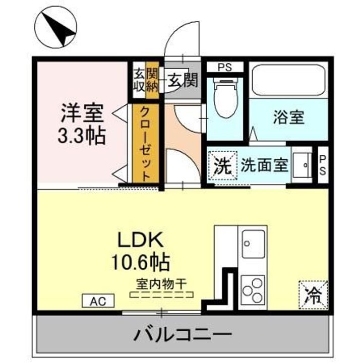 新潟県長岡市千手3(アパート)の賃貸物件の間取り