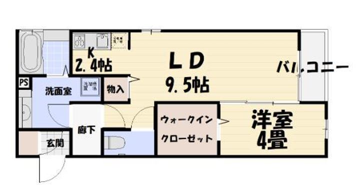 鹿児島県鹿児島市下荒田4(アパート)の賃貸物件の間取り