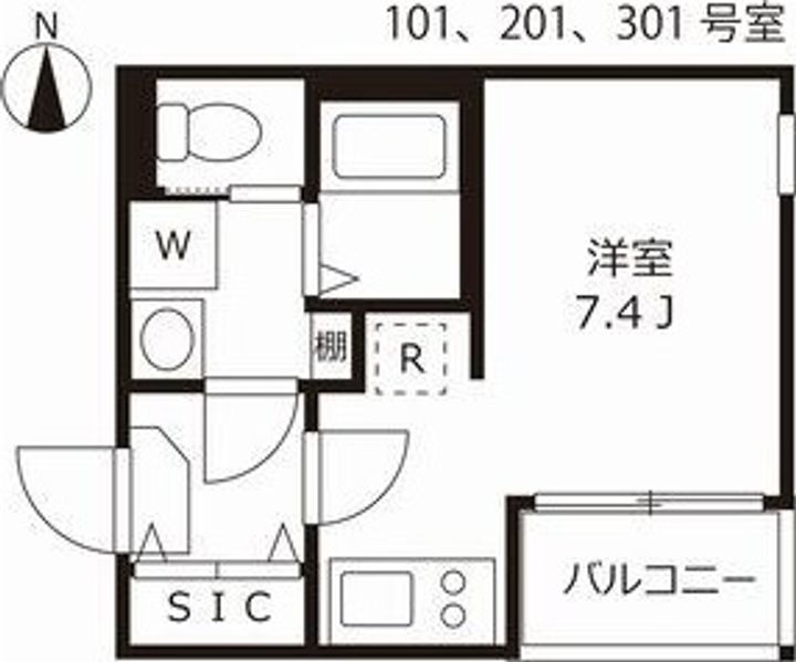 大阪府大阪市東住吉区北田辺6(アパート)の賃貸物件の間取り