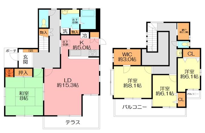 神奈川県横浜市戸塚区原宿1(一戸建)の賃貸物件の間取り