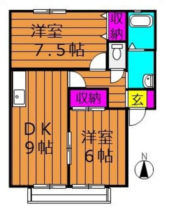 岡山県倉敷市南畝7(アパート)の賃貸物件の間取り