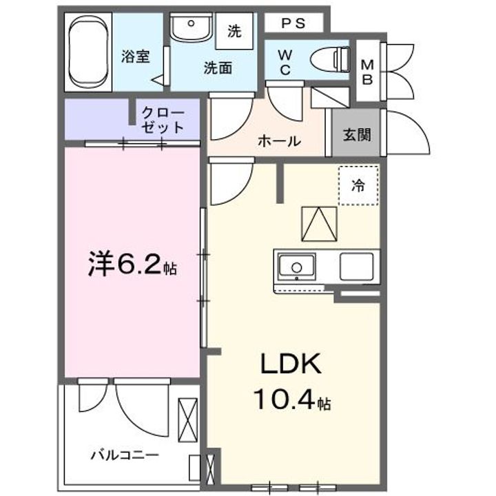 大阪府羽曳野市古市2(アパート)の賃貸物件の間取り