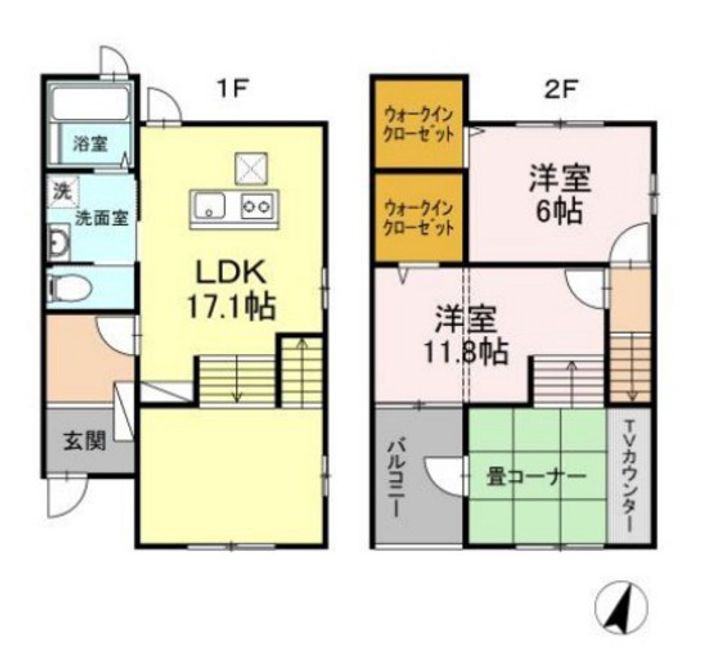 岡山県岡山市中区円山(一戸建)の賃貸物件の間取り