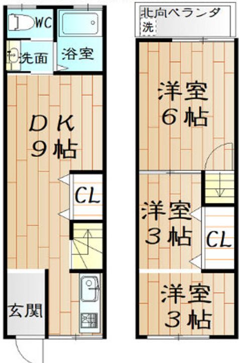 大阪府寝屋川市本町(一戸建)の賃貸物件の間取り
