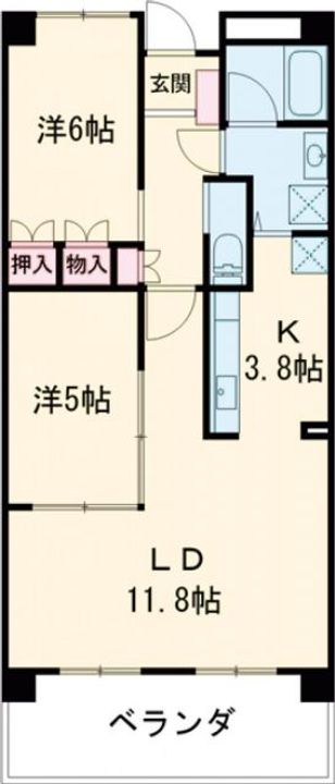 三向ハイツ元今泉の間取り