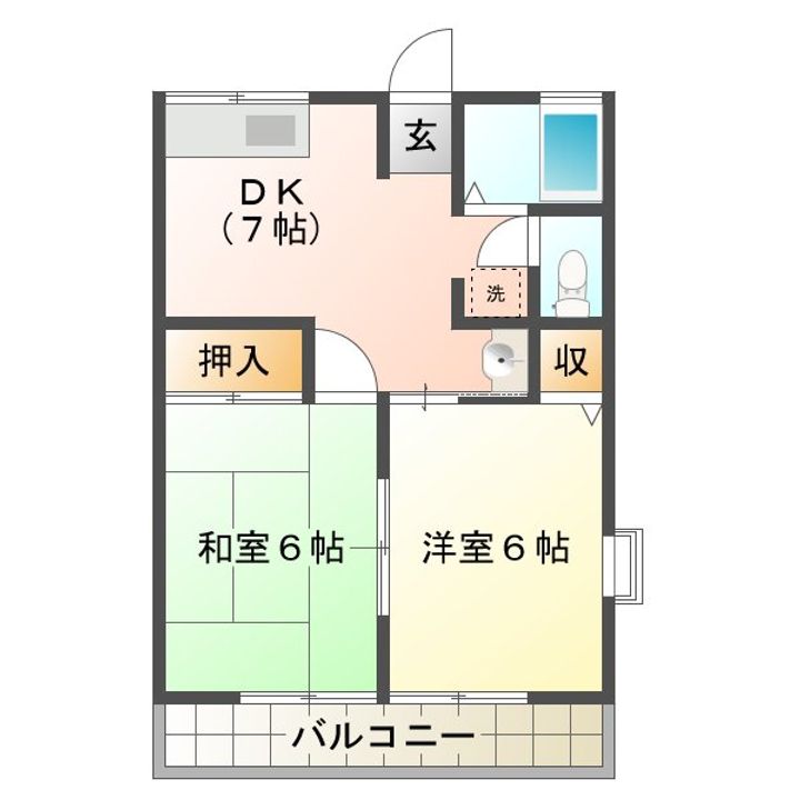 ハイツ山王Cの間取り
