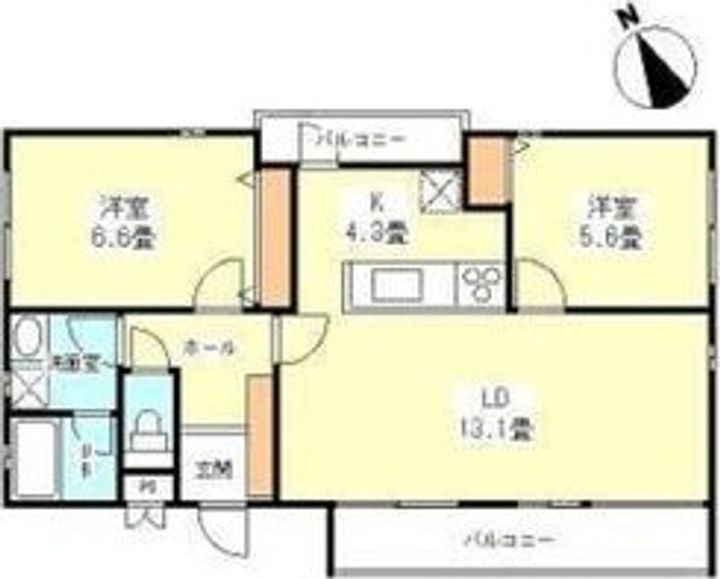 大阪府大阪市阿倍野区北畠1(マンション)の賃貸物件の間取り