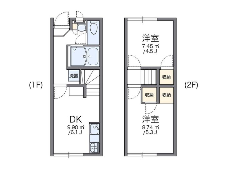 レオパレス庄五郎 壱番館の間取り