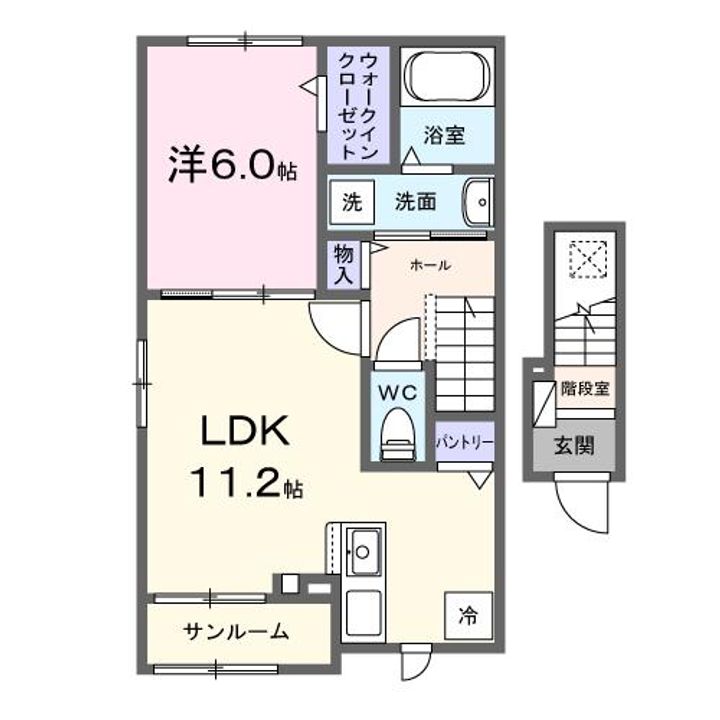 愛知県西尾市今川町馬捨場(アパート)の賃貸物件の間取り