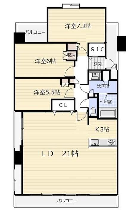 宮城県仙台市太白区あすと長町4(マンション)の賃貸物件の間取り