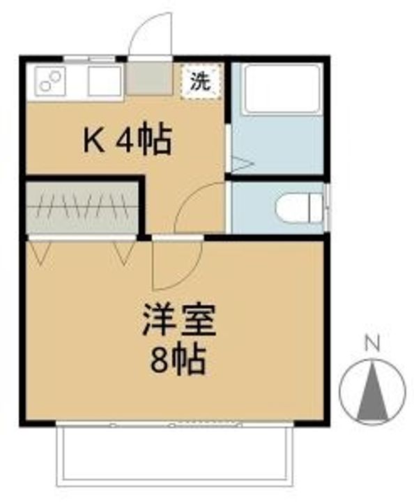 岡山県倉敷市中庄の賃貸アパートの間取り