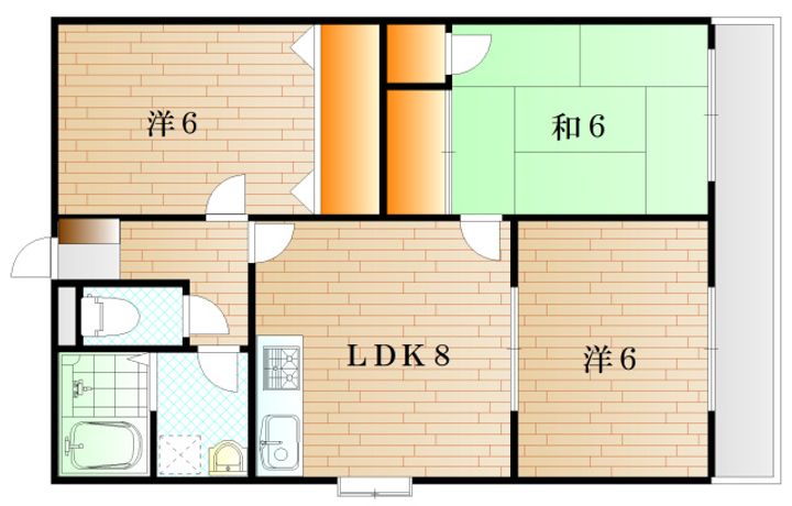 山口県下関市武久町1(マンション)の賃貸物件の間取り