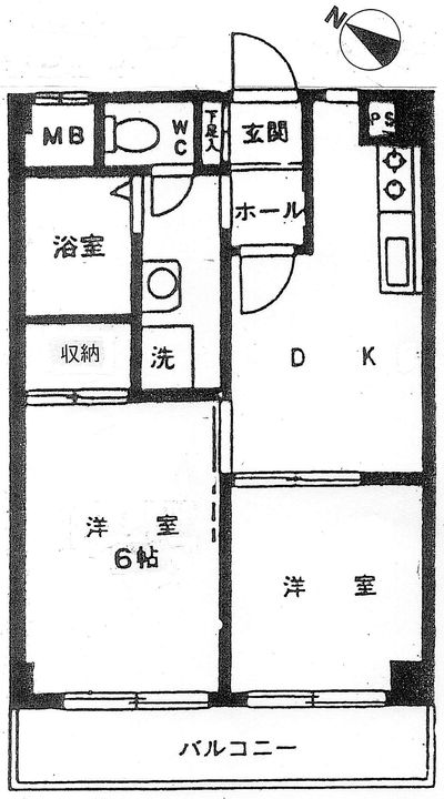 東京都大田区池上1(マンション)の賃貸物件の間取り