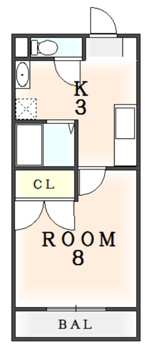 徳島県阿南市那賀川町上福井南川渕(マンション)の賃貸物件の間取り