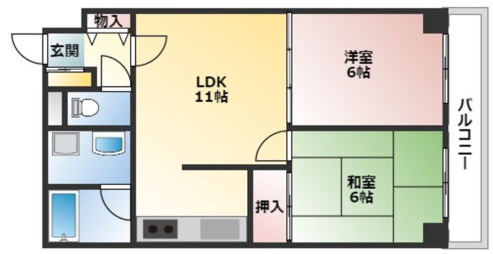 広島県広島市西区庚午中4(マンション)の賃貸物件の間取り