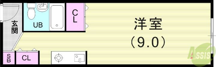 ロマネスク六甲第2の間取り