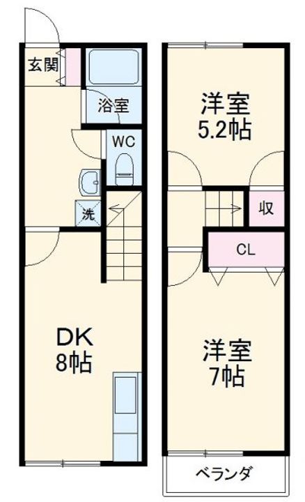 埼玉県熊谷市石原(一戸建)の賃貸物件の間取り