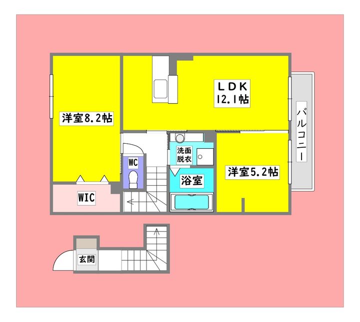広島県東広島市黒瀬町南方(アパート)の賃貸物件の間取り