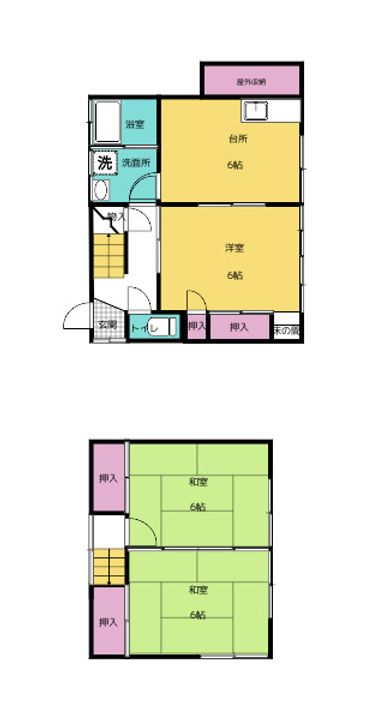 広島県広島市佐伯区皆賀3(一戸建)の賃貸物件の間取り