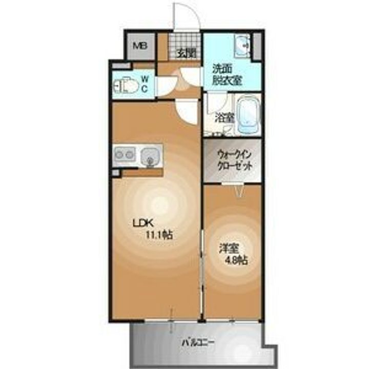 栃木県宇都宮市東宿郷3(マンション)の賃貸物件の間取り