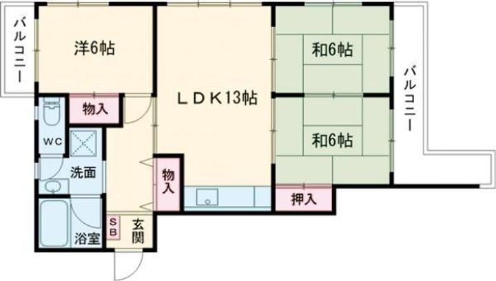 兵庫県神戸市西区南別府3(マンション)の賃貸物件の間取り