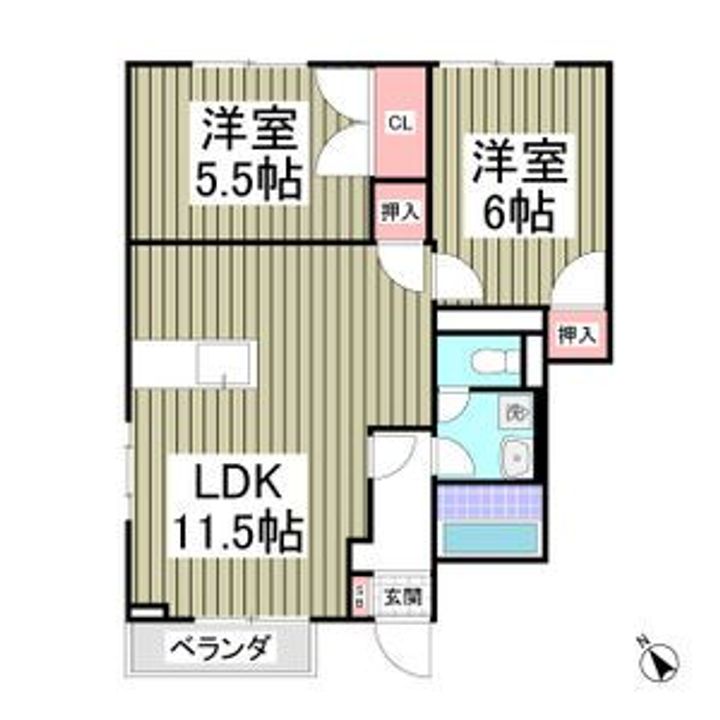 モダンピープルB棟の間取り