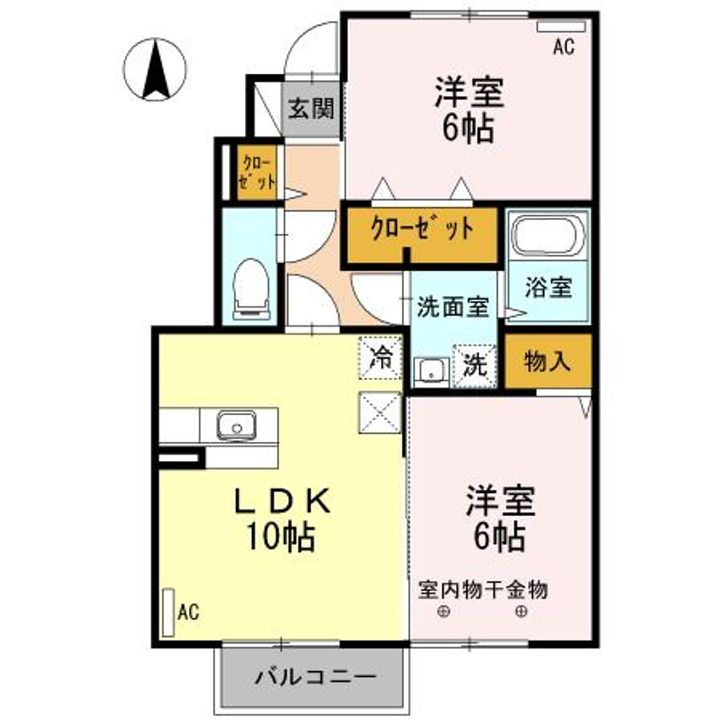 山形県上山市松山2(アパート)の賃貸物件の間取り