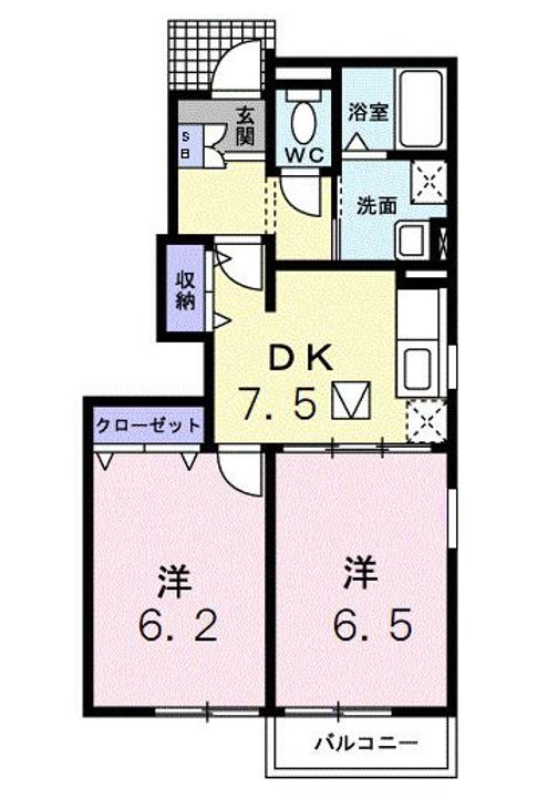 栃木県足利市小俣町(アパート)の賃貸物件の間取り