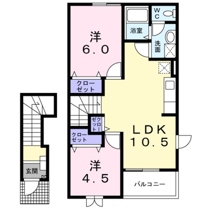 茨城県結城市大字結城(アパート)の賃貸物件の間取り