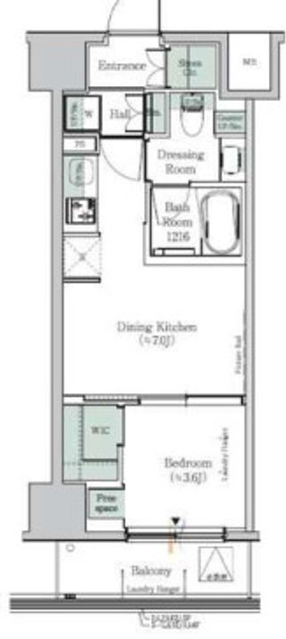 東京都江東区塩浜2(マンション)の賃貸物件の間取り
