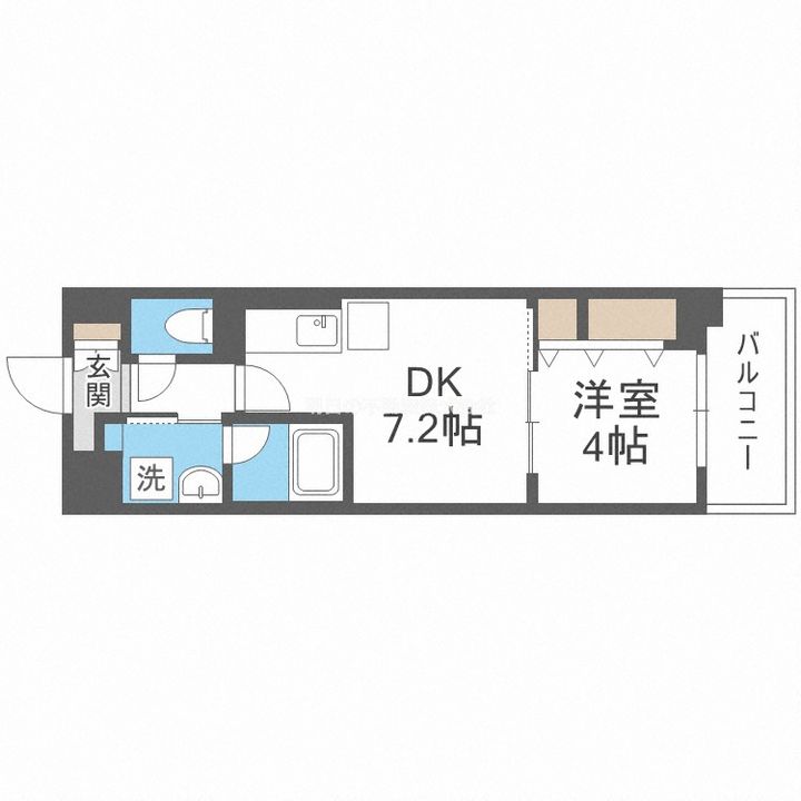 大阪府大阪市東住吉区駒川5(マンション)の賃貸物件の間取り