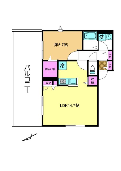 東京都立川市柴崎町3(アパート)の賃貸物件の間取り