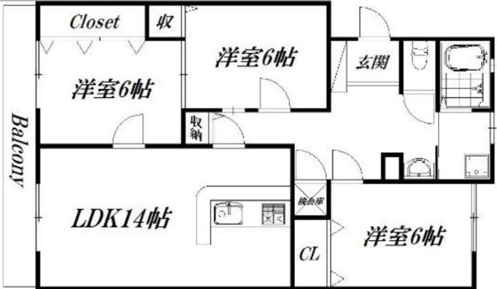 静岡県浜松市中央区領家3(マンション)の賃貸物件の間取り