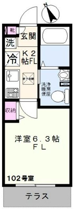 神奈川県川崎市多摩区宿河原6(アパート)の賃貸物件の間取り