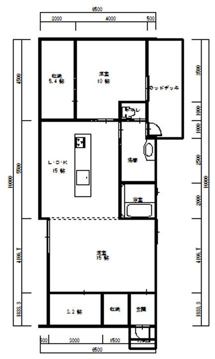 埼玉県熊谷市中央2(一戸建)の賃貸物件の間取り