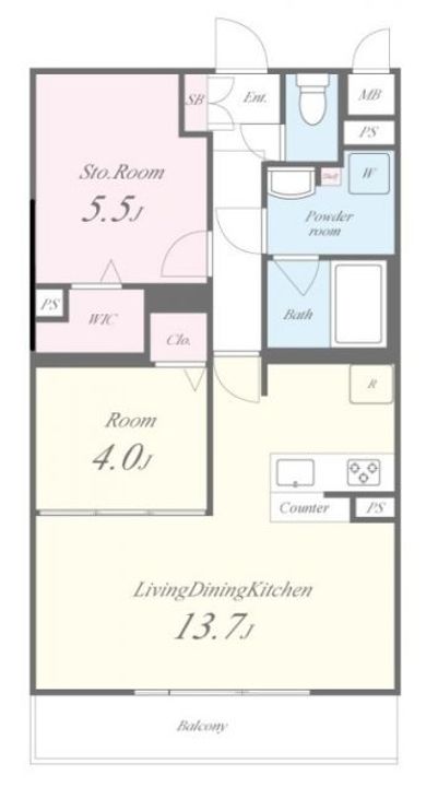 京都府城陽市寺田水度坂(マンション)の賃貸物件の間取り