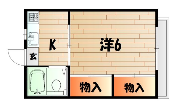 山口県下関市後田町4(アパート)の賃貸物件の間取り