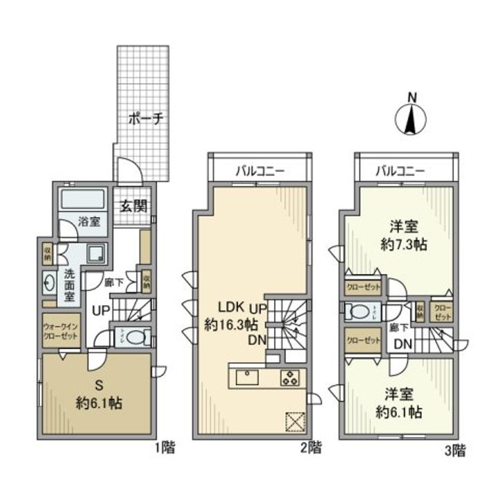 神奈川県横浜市神奈川区上反町2(一戸建)の賃貸物件の間取り
