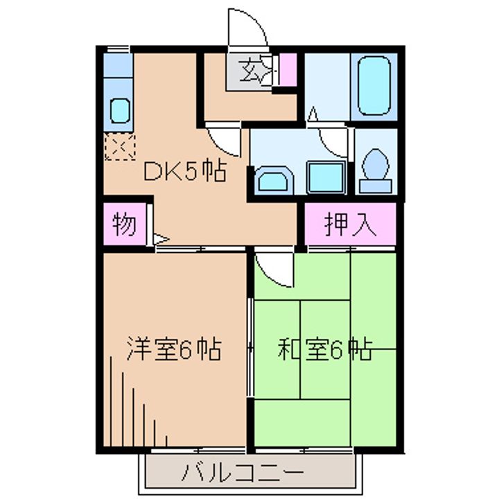 神奈川県横浜市港北区大曽根台(アパート)の賃貸物件の間取り