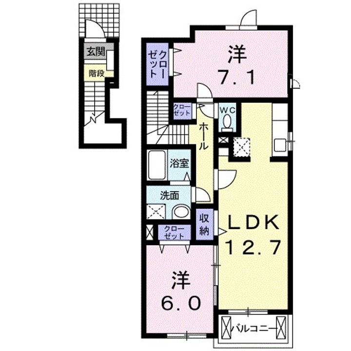 茨城県稲敷郡阿見町中郷2(アパート)の賃貸物件の間取り