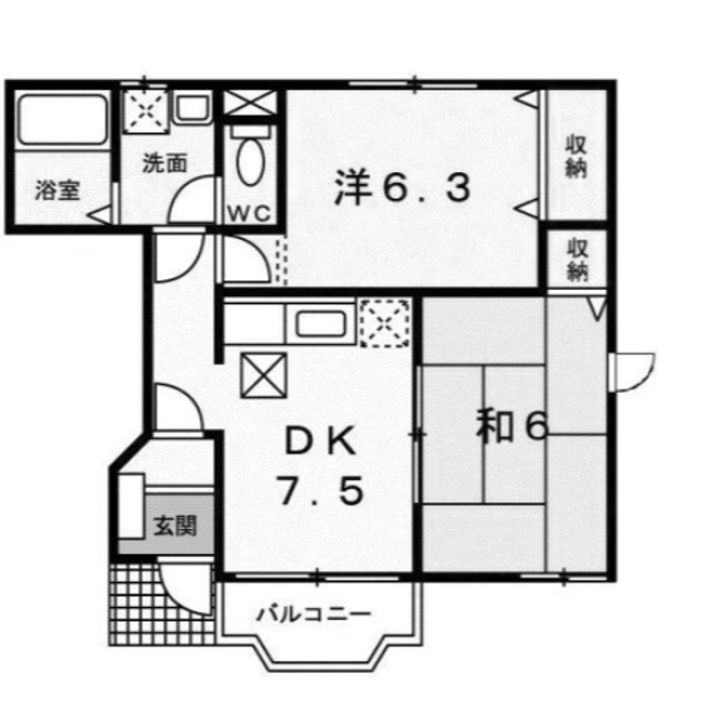 埼玉県児玉郡上里町大字嘉美(アパート)の賃貸物件の間取り