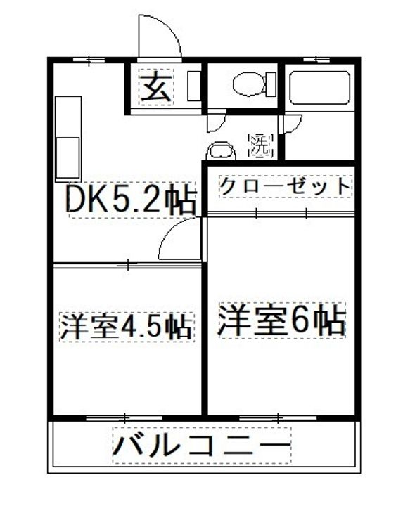 静岡県浜松市中央区西伝寺町(アパート)の賃貸物件の間取り