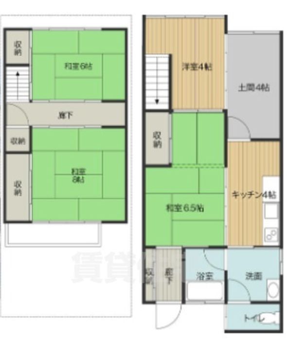 京都府京都市上京区中橋詰町(一戸建)の賃貸物件の間取り