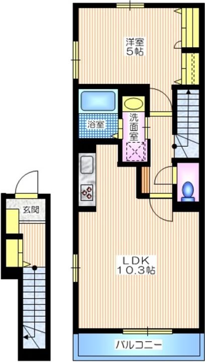 神奈川県横浜市金沢区六浦東2(アパート)の賃貸物件の間取り